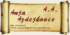 Anja Azdejković vizit kartica
